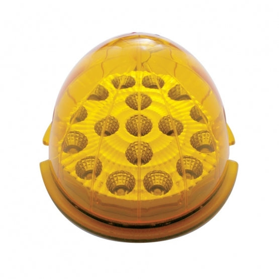 Fog Light Cover With 17 Amber LED Clear Style Reflector Light For 2007-17 KW T660- Driver -Amber Lens