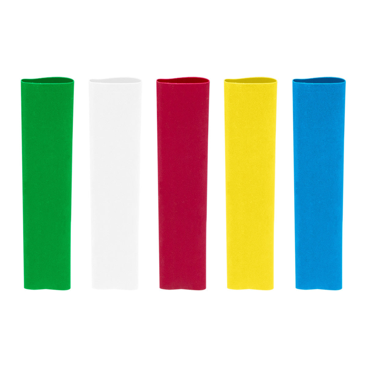 Assorted 3/8" Blue,Clear,Green,Red,Yellow Heat Shrink Tubing, 4" Long (5-Pack)