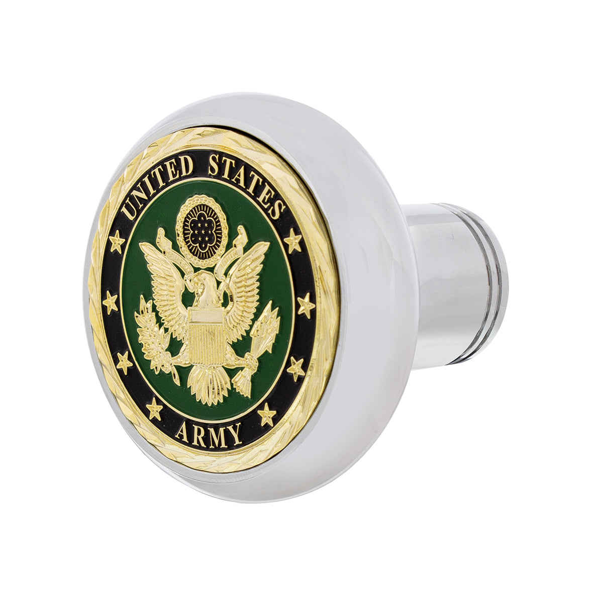 Deluxe Military Medallion Air Valve Knobs - Army