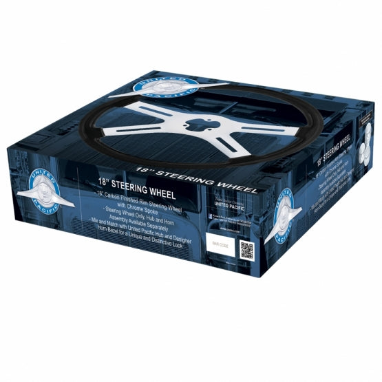 18" Carbon Black Steering Wheel - 2 Spoke