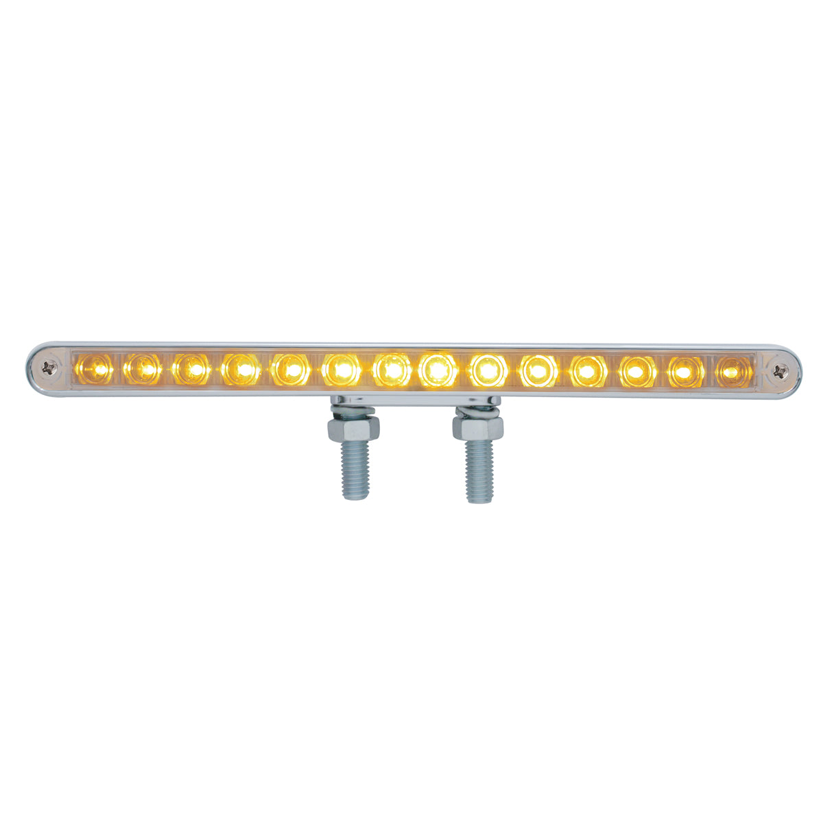 28 LED 12" Double Face Light Bar - Amber & Red LED/Clear Lens