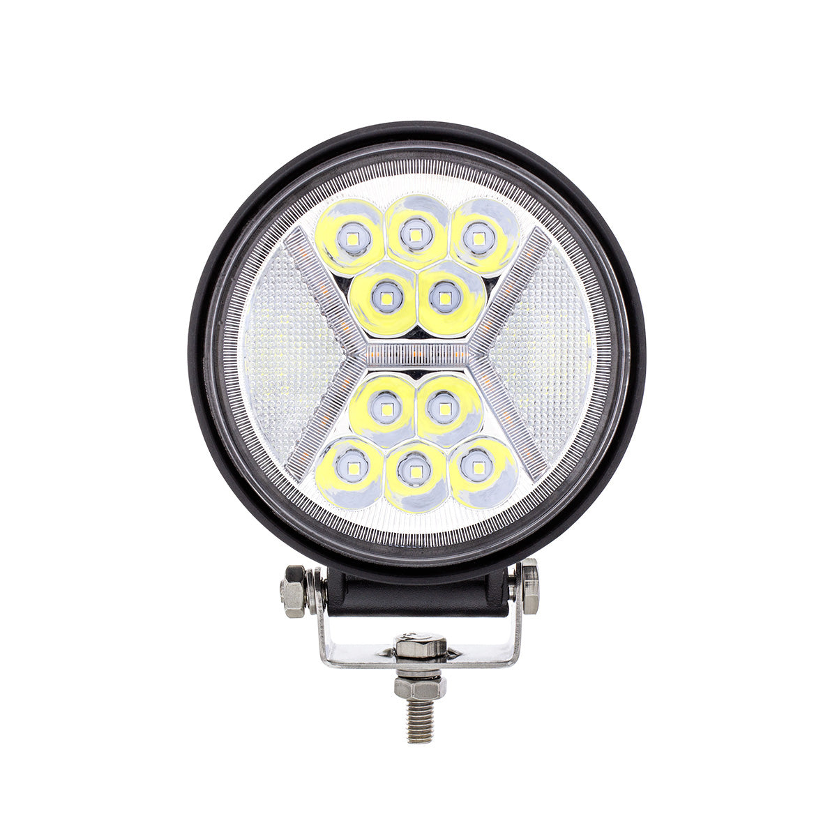 4.5" 24 High Power LED Work Light With "X" Amber Light Guide