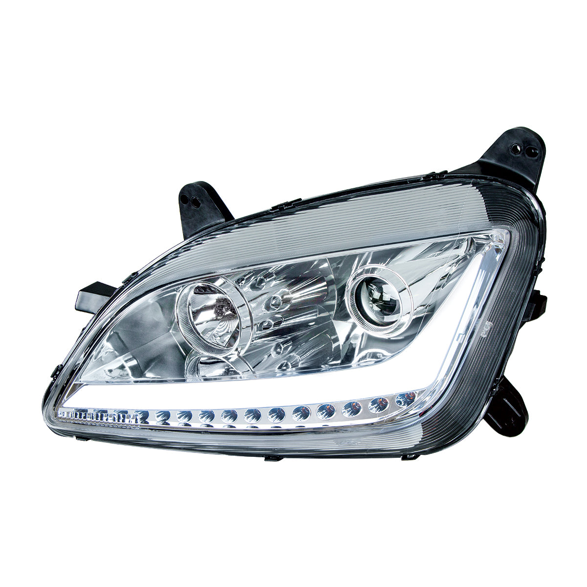 Chrome Projection Headlight With LED Position Light & Signal For 2012-2021 Peterbilt 579- Driver