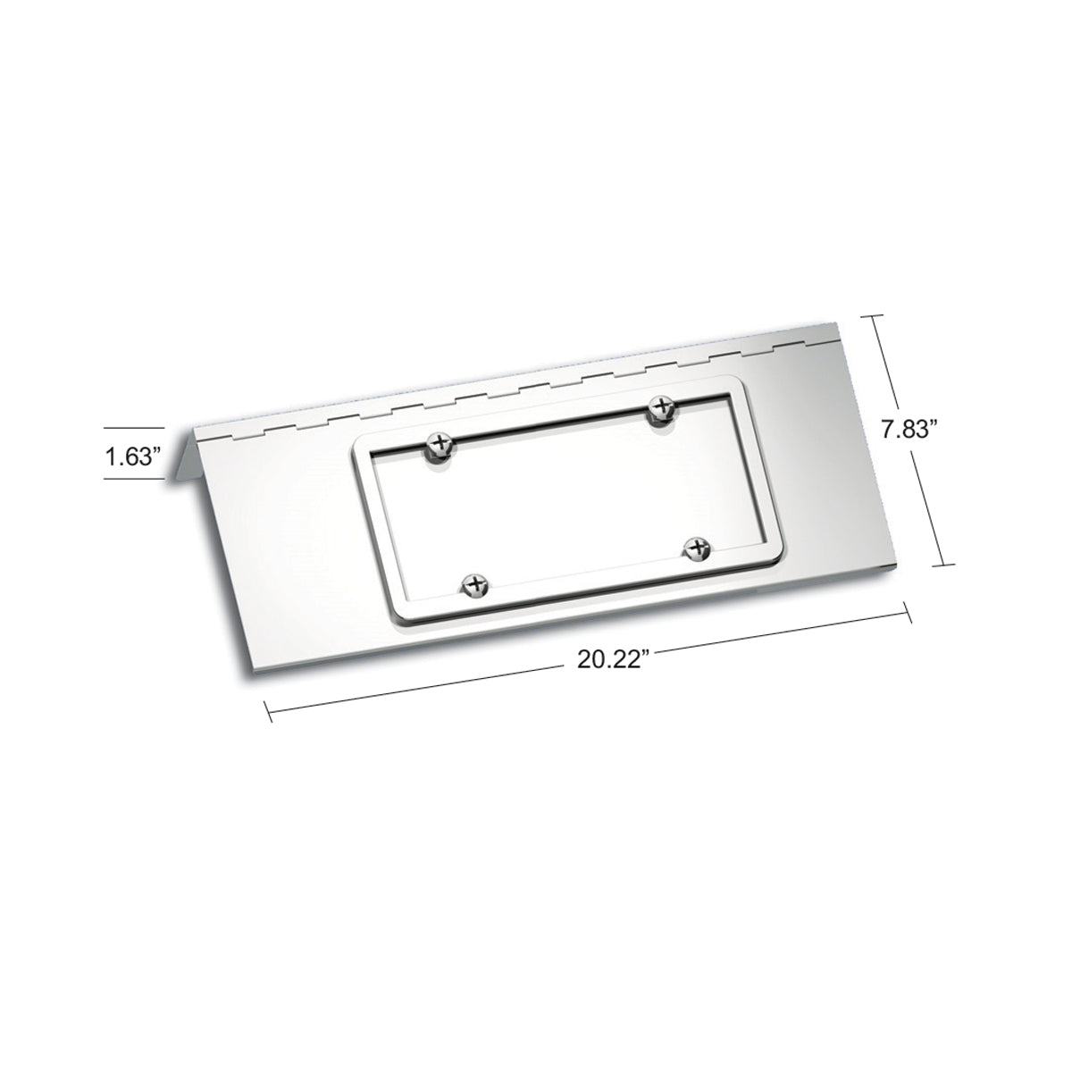 Stainless Single License Plate/Swing Plate For Peterbilt 388 (2008-2015) & 389 (2008-2023)