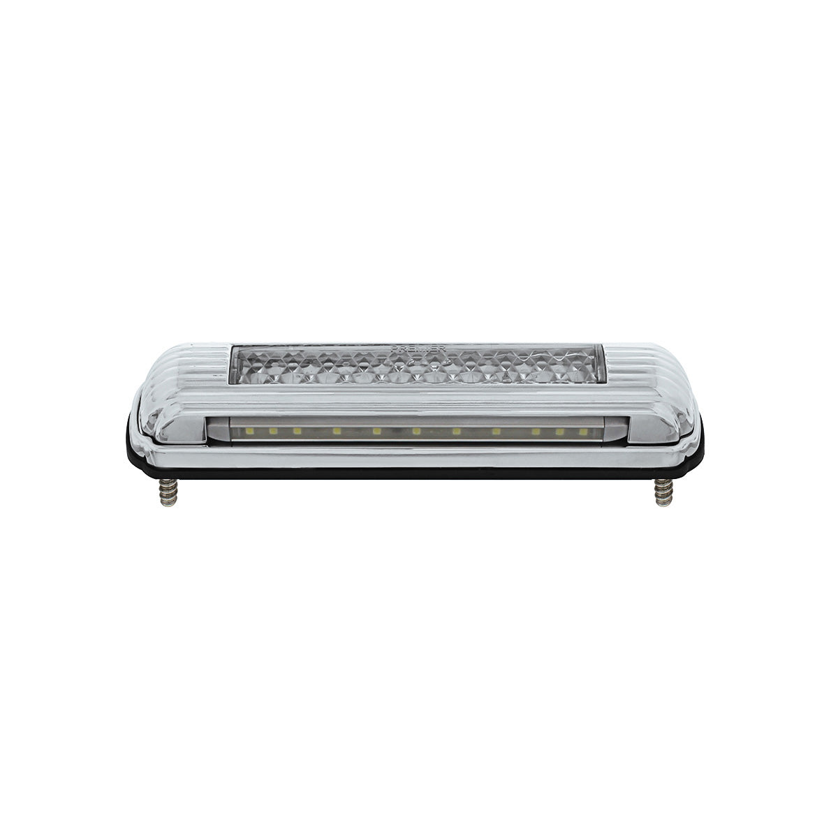 Chrome License Plate Light With White LED Backup Light - White LED/Clears Lens