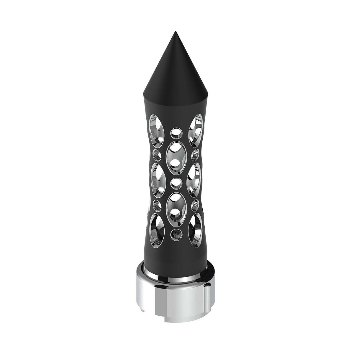 Thread-On Daytona Style Spike Gearshift Knob With LED 9/10 Speed Adapter - Black/Red LED