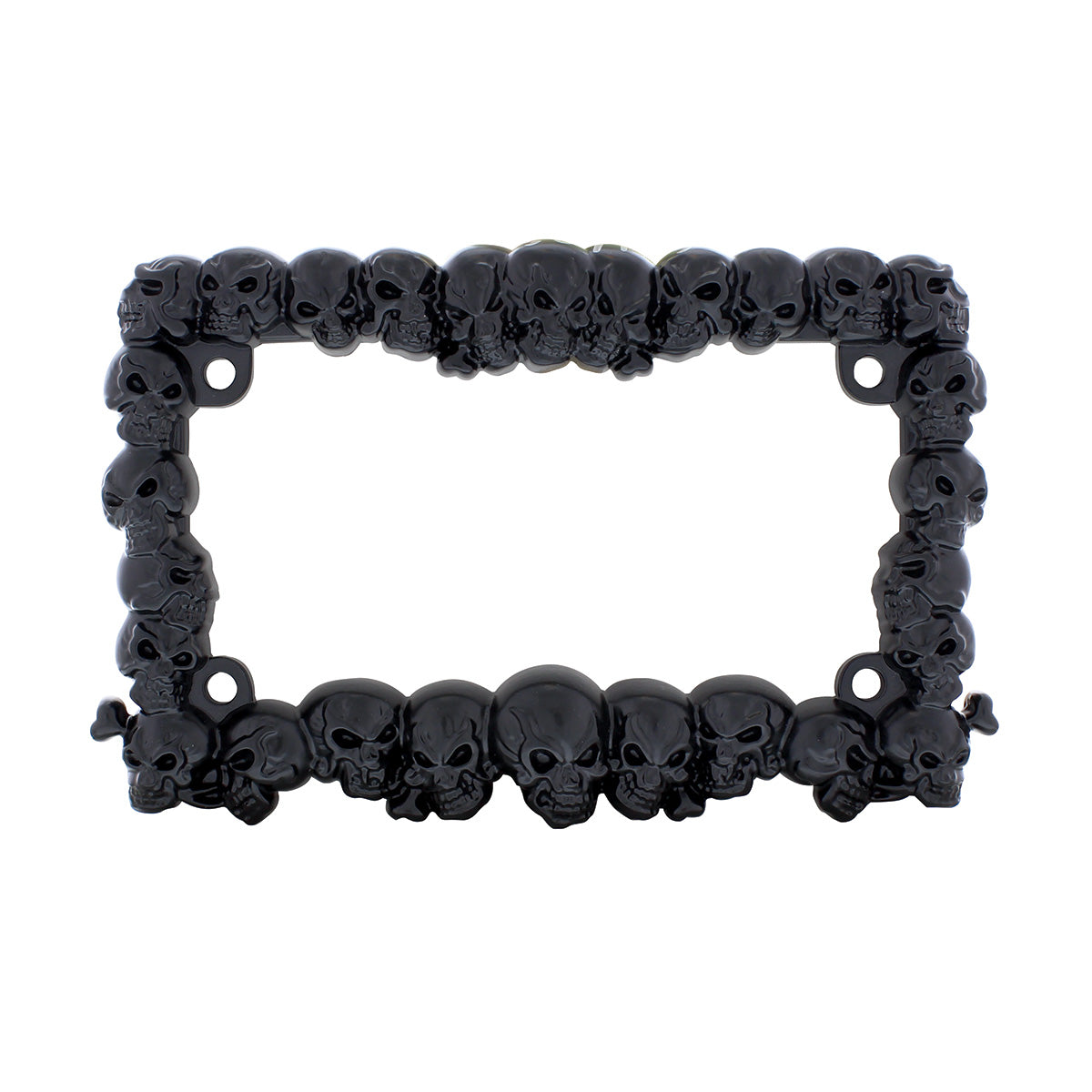 Skull Motorcycle License Plate Frame - Black