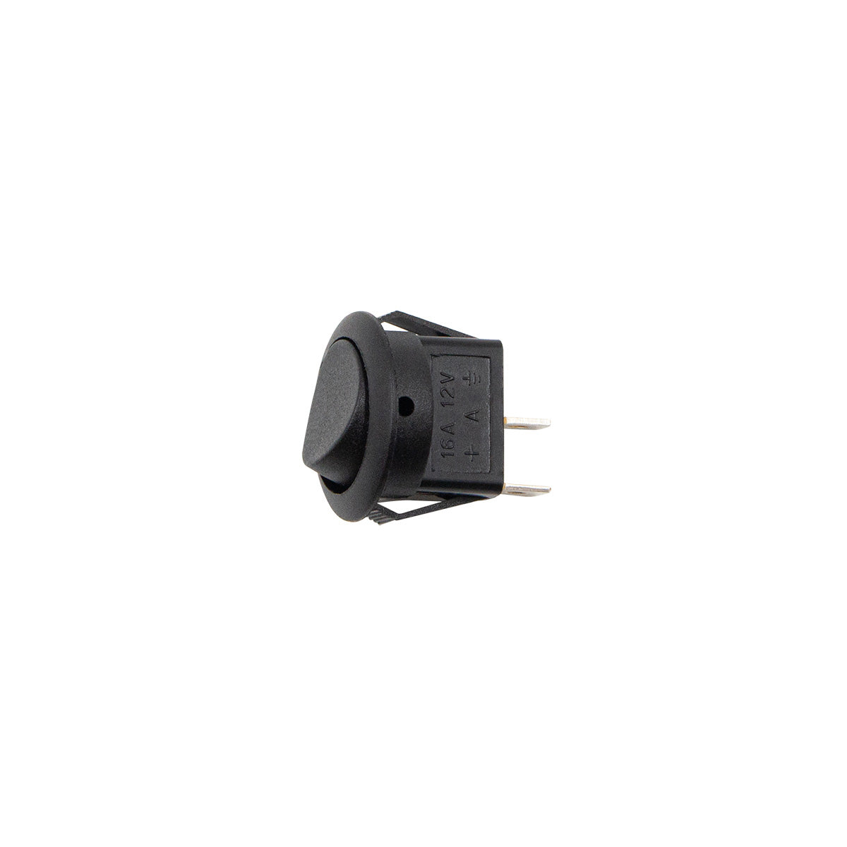 Black Non-Illum Round Rocker 10 Amp 12V On/Off 1/2" Dia. 1 Pc.