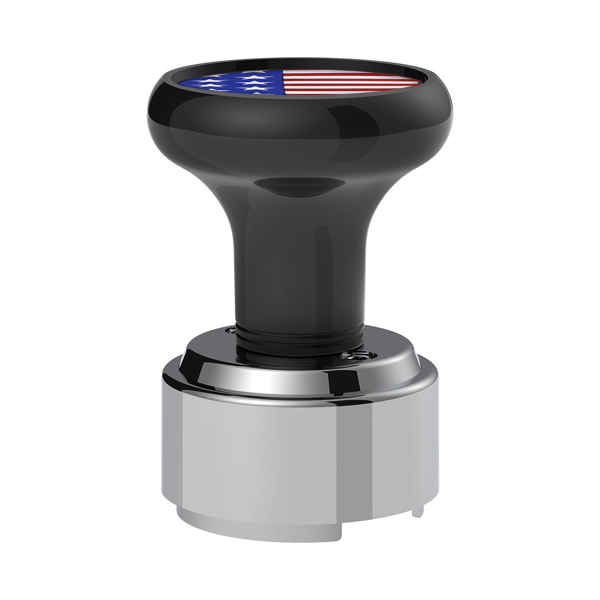 Thread-On Gearshift Knob With 9/10 Speed Adapter & USA Flag Sticker - Black