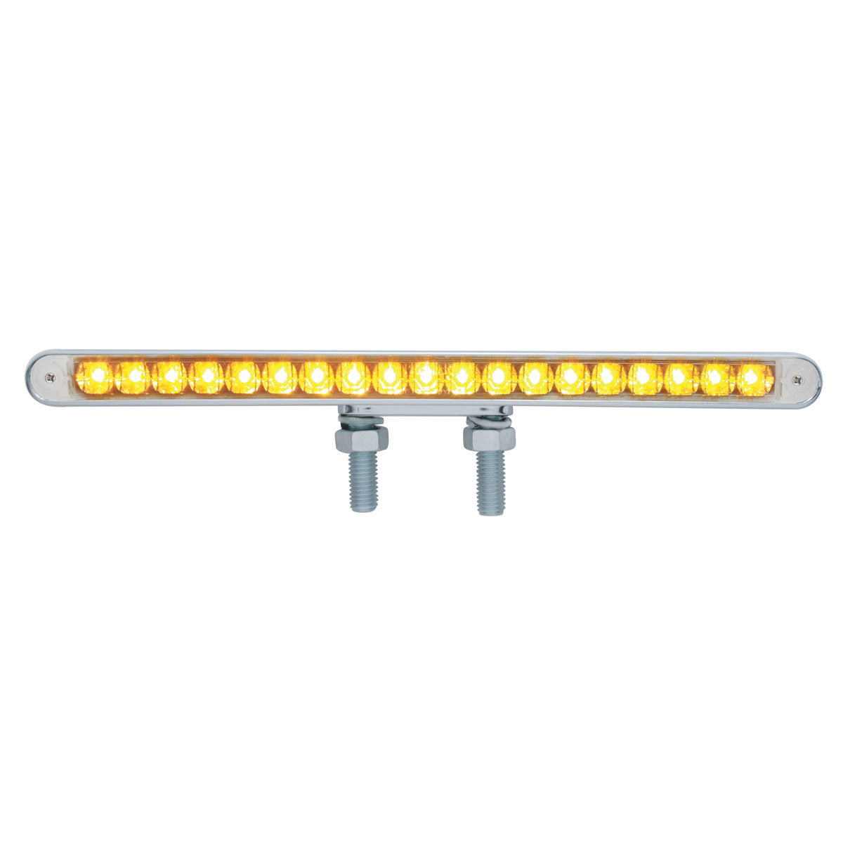 38 LED 12" Reflector Double Face Light Bar - Amber LED/Clear Lens