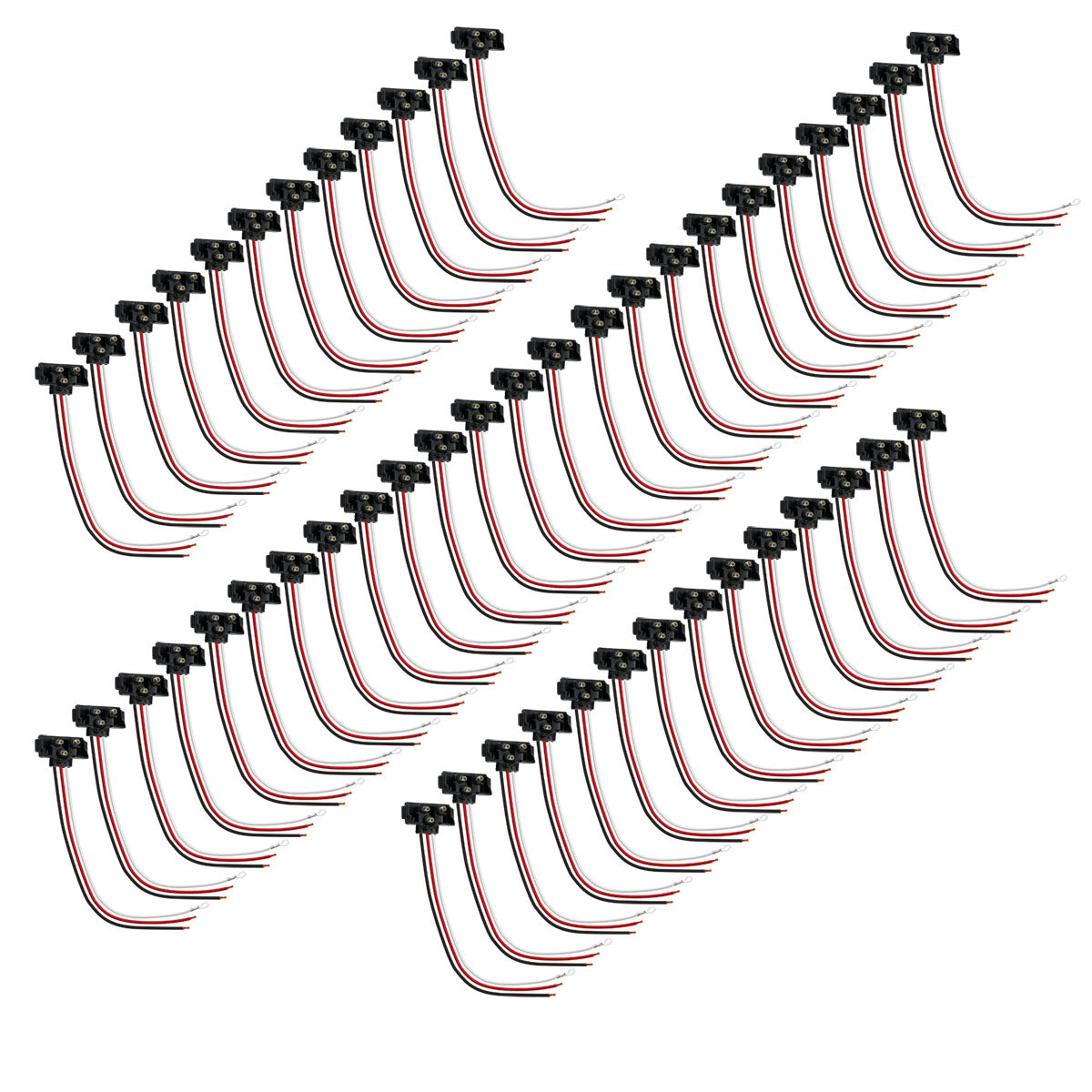 3 Wire Pigtail With 3 Prong Right Angle Plug - 12" Lead (50-Pack)