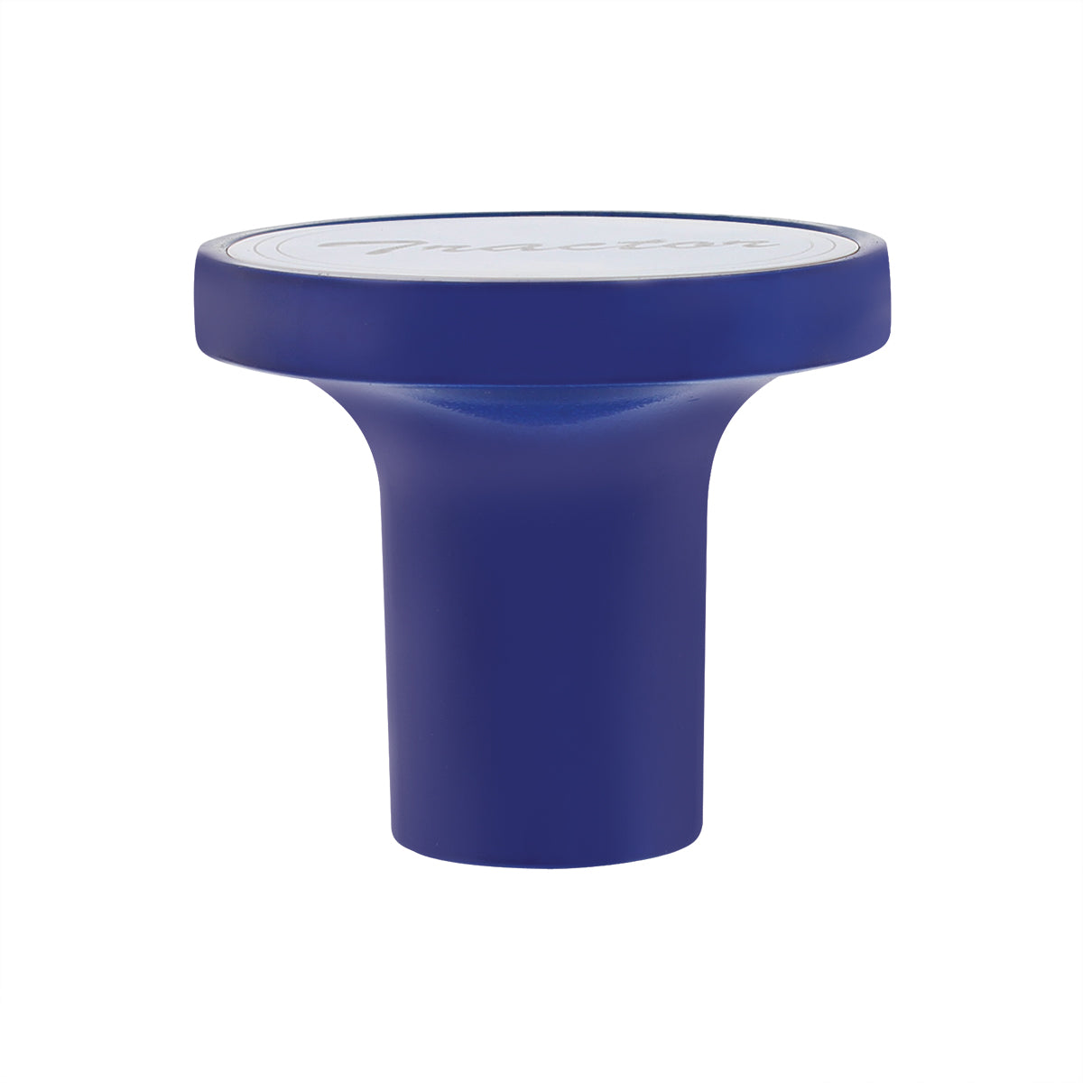 Aluminum Screw-On Air Valve Knob With Stainless Tractor Plaque - Indigo Blue