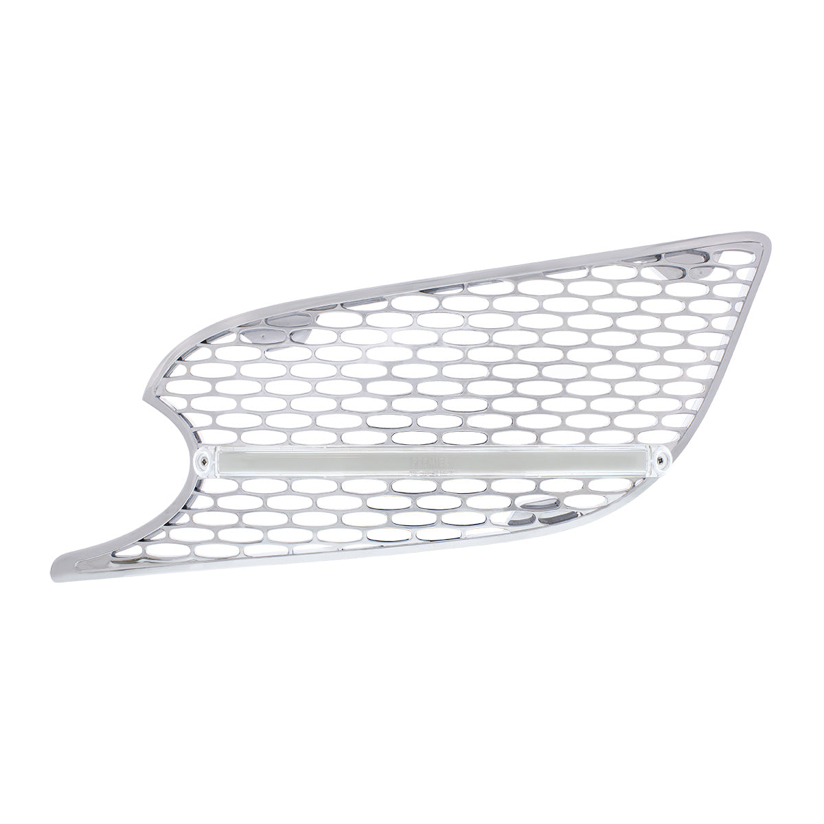 Chrome Air Intake Grille With LED GloLight For 2012-2021 Peterbilt 579 (Driver) - Amber LED/Clear Lens