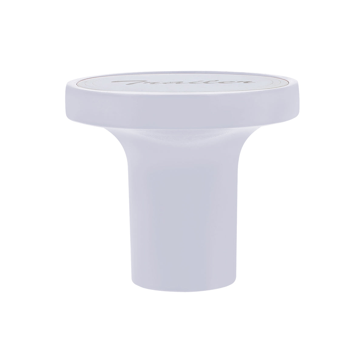 Aluminum Screw-On Air Valve Knob With Stainless Trailer Plaque - Pearl White