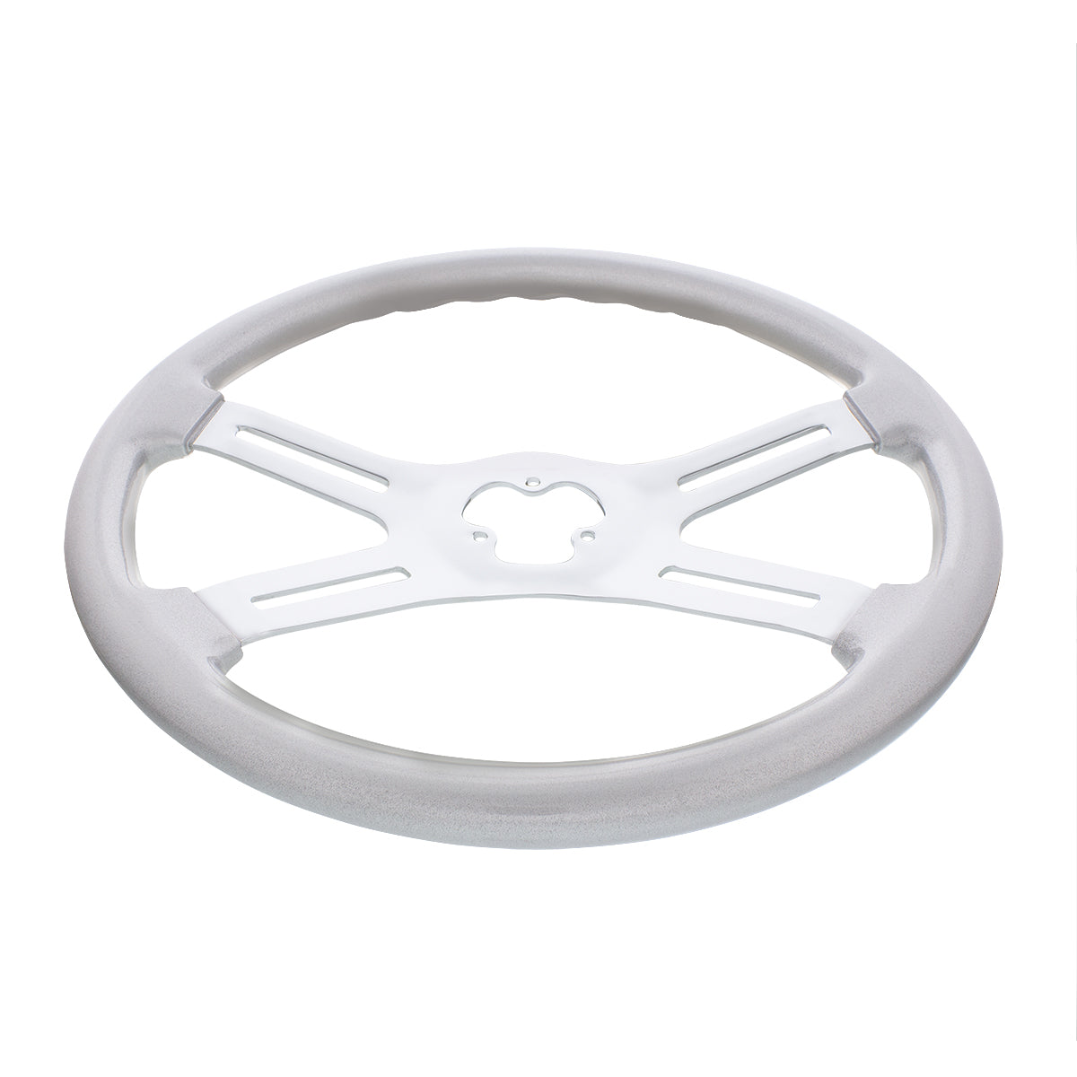 18" Candy Color 4 Spoke Steering Wheel - Liquid Silver