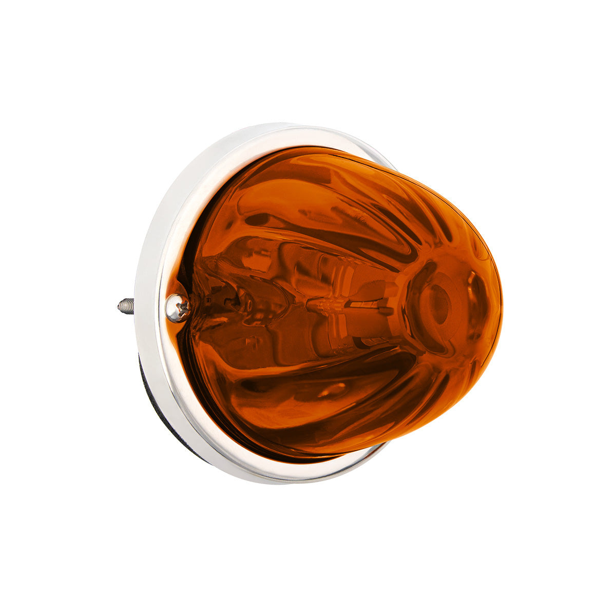 UltraBurst Glass Watermelon Flush Mount Kit With 18 LED Bulb-Amber LED/Dark Amber Lens