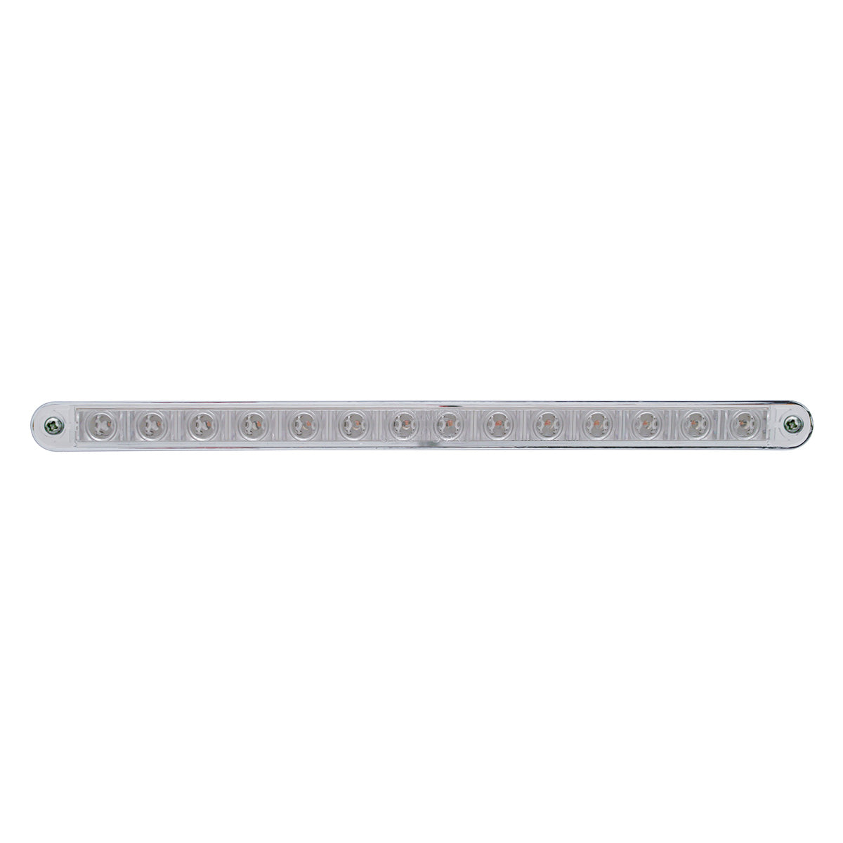 14 LED 12" Auxiliary strip Light With Bezel - Red LED/Chrome Lens