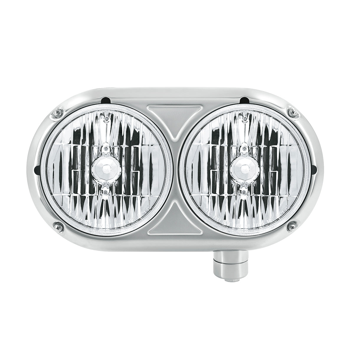 Headlight Assembly With Crystal Halogen Bulbs & 304 SS Housing For Peterbilt 359 - Passenger