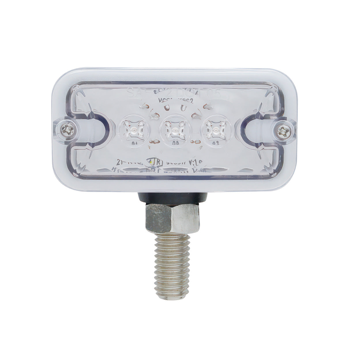 6 LED Double Face Light - T-Mount - Amber & Red LED/Clear Lens