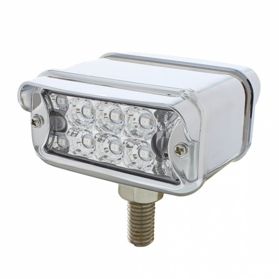 20 LED Dual Function Reflector Double Face Light With Visor - T-Mount -Amber & Red LED/Clear Lens