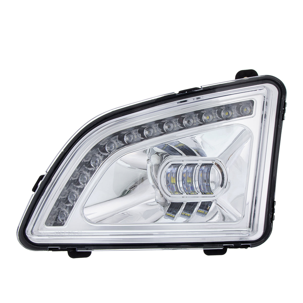 18 LED Chrome Projector Fog Light With Position Light For 2018-2024 Volvo VNL - Driver/Left