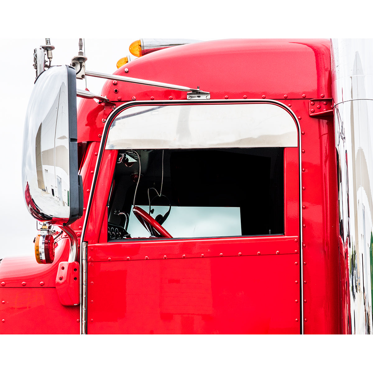Stainless 7" Chopped Window Trim For 2005+ Peterbilt 379/386/389