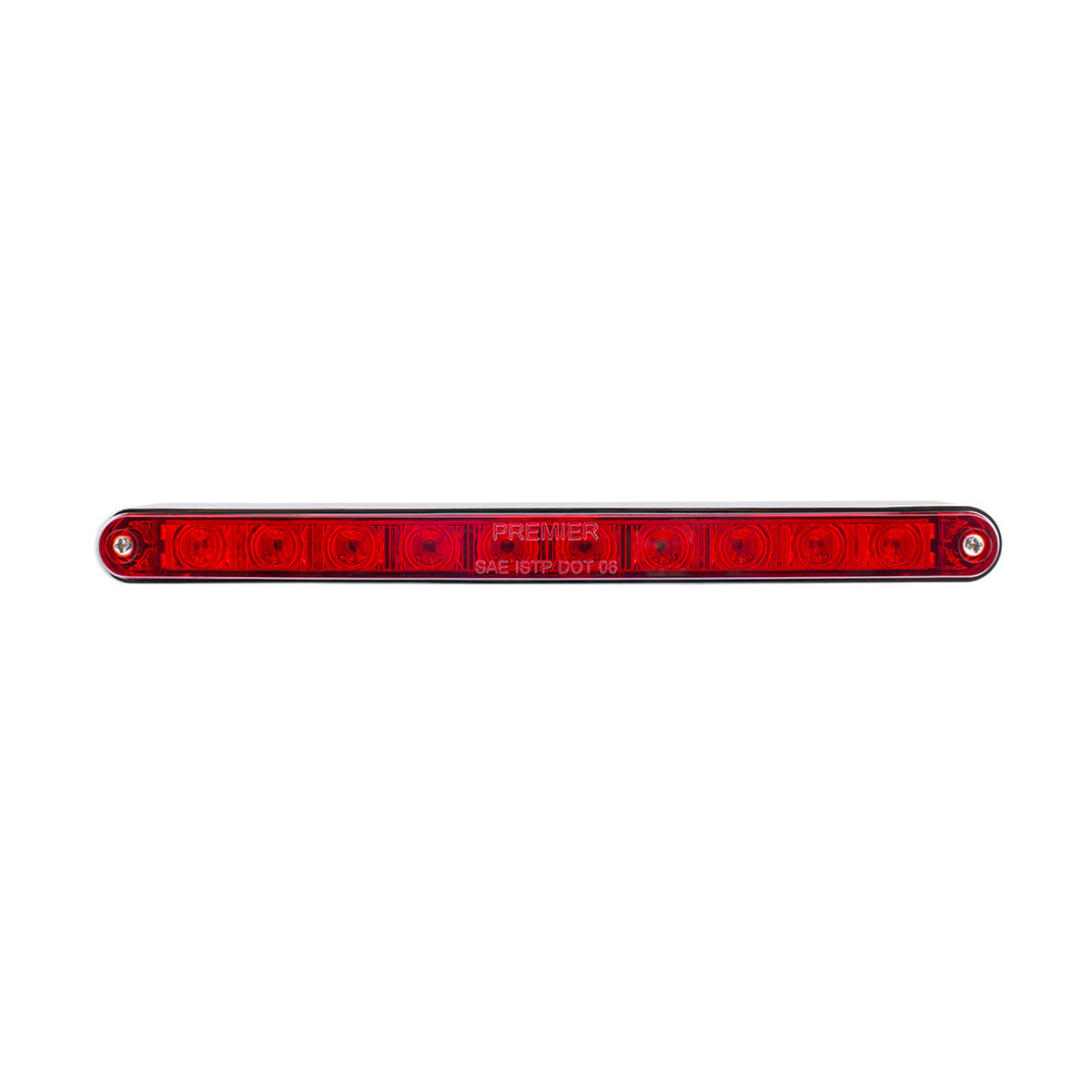10 LED 9" Split Turn Function Light Bar With Bezel - Red LED/Red Lens