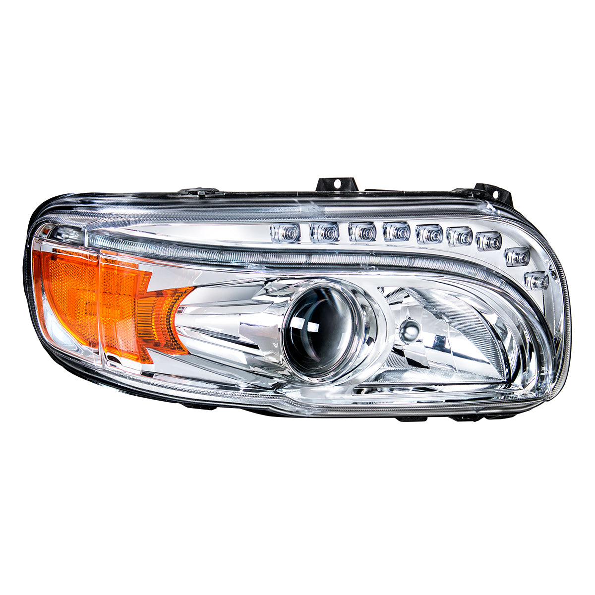 Chrome Projection Headlight With LED Turn & DRL For Peterbilt 389 (2008-2023) & 388 (2008-2015)- Passenger