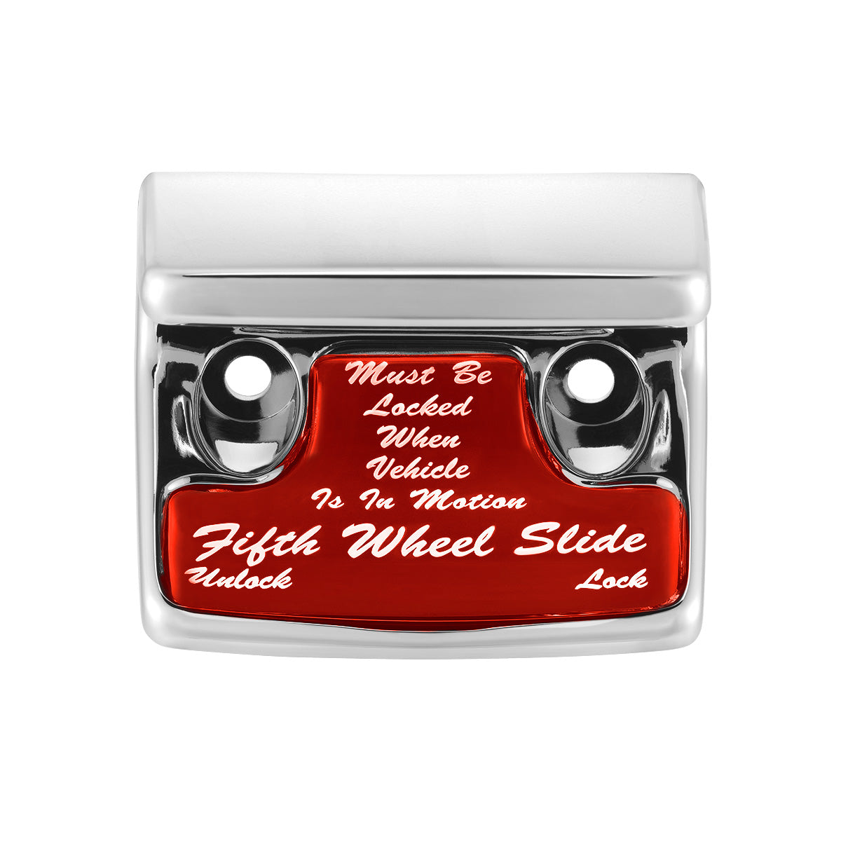 Chrome Plastic Fifth Wheel Switch Guard With Glossy Sticker For 1990-2010 Freightliner Classic- Red Sticker