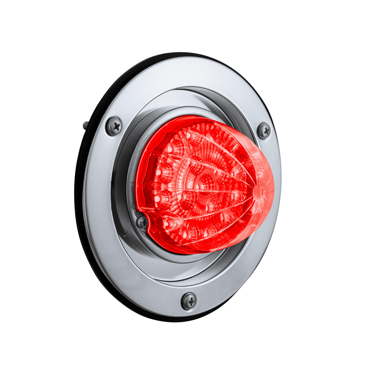 17 LED Dual Function Watermelon Reflector Light Sleeper Bunk Kit With 304 SS Bezel-Red LED/Clear Lens