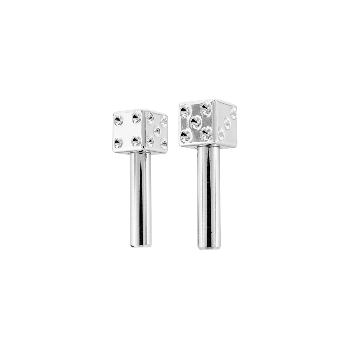 Chrome Dice Door Lock Knobs (2Pc/Set)