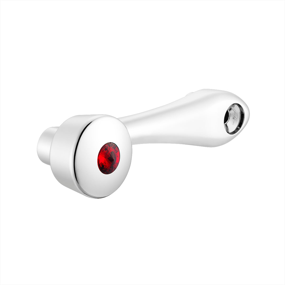 Chrome Die-Cast Window Crank With 16-Spline 7/16” OD Adapter - Red Crystal
