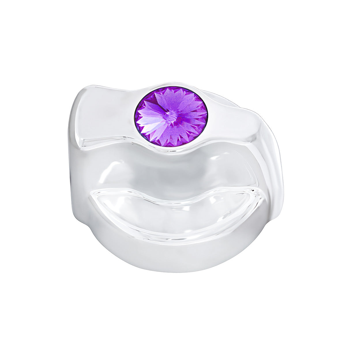 Chrome Plastic A/C Control Knob For 2005 & Older Peterbilt- Purple Crystal