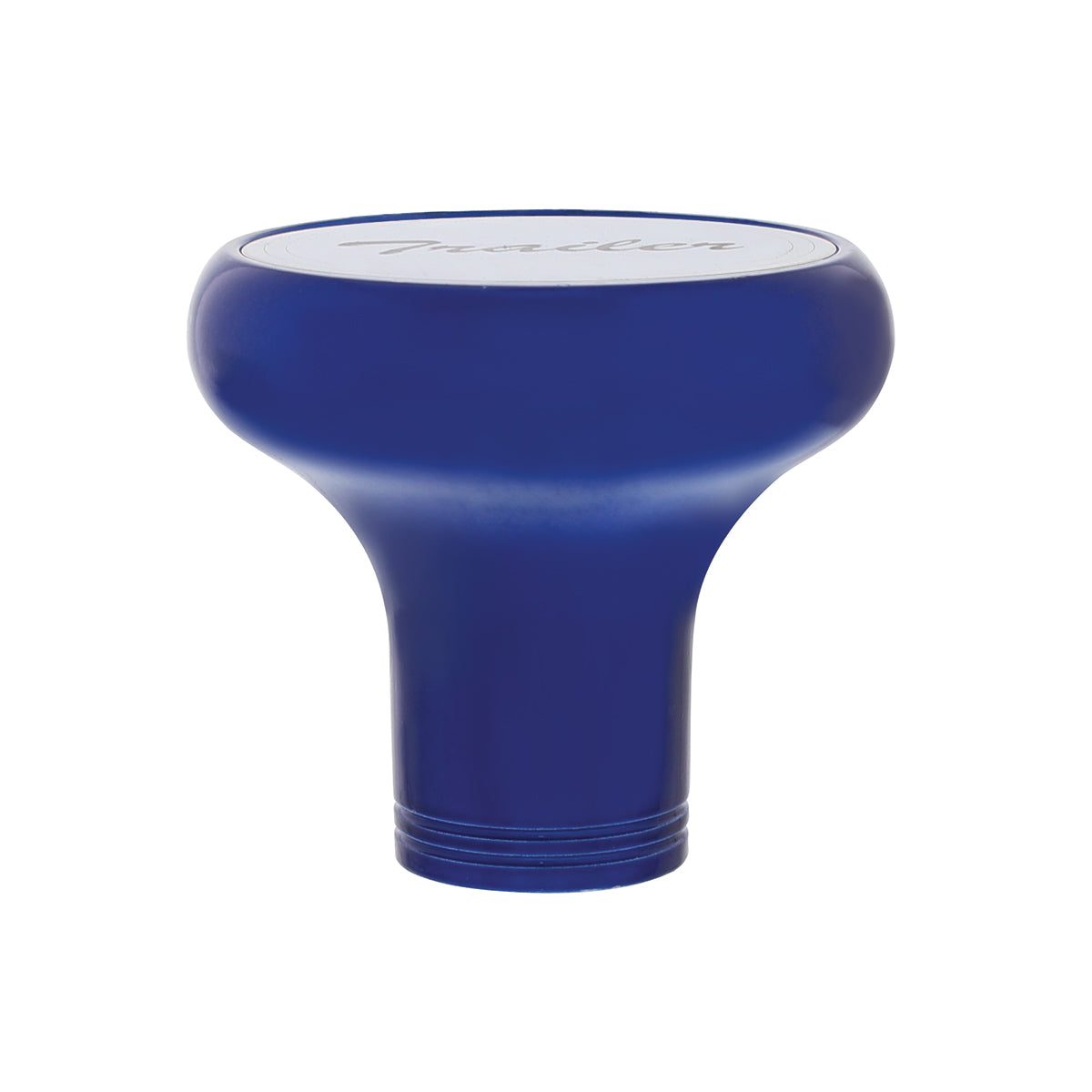 Deluxe Aluminum Screw-On Air Valve Knob With Stainless Trailer Plaque - Indigo Blue