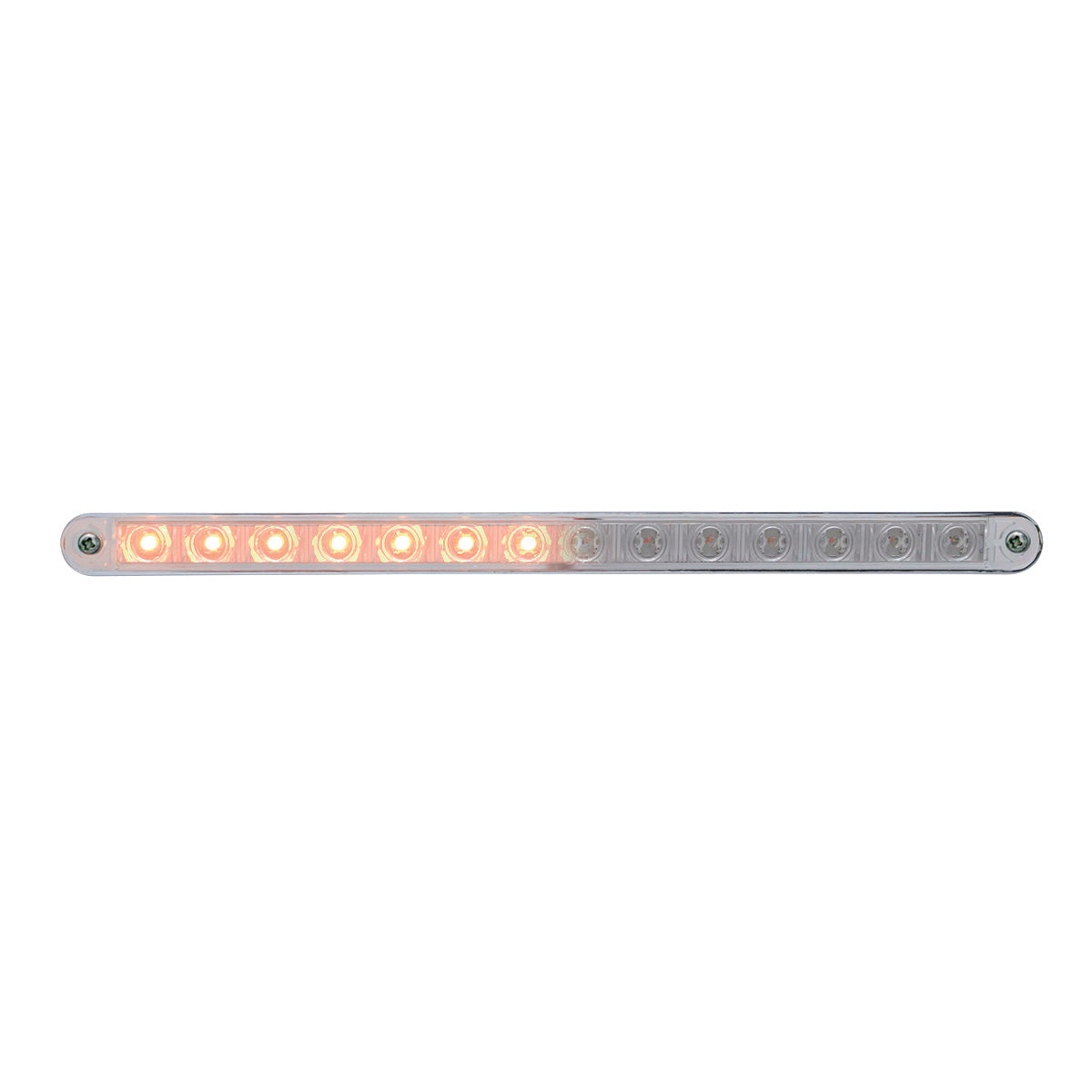 14 LED 12" Sequential Light Bar With Bezel - Amber LED/Clear Lens