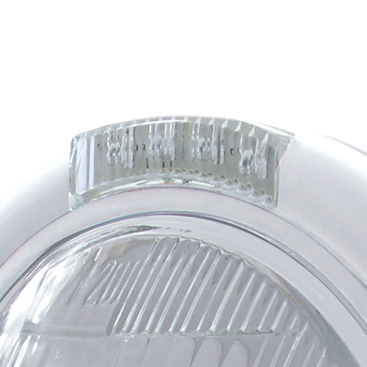 Stainless Steel Classic Headlight 6014 Bulb & LED Turn Signal - Clear Lens