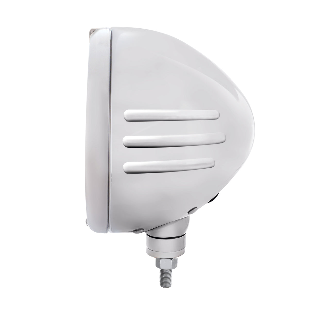 SS Classic Embossed Stripe Headlight Housing & H4 With 6 Amber LED & Dual Mode LED Signal -Clear Lens
