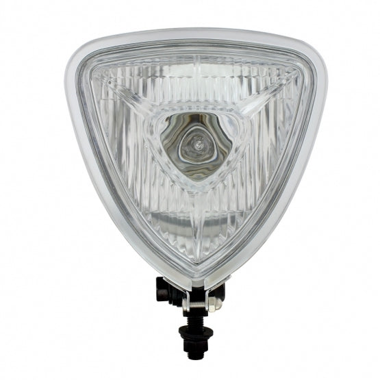 Triangle Headlight With Black Housing & Flat Back