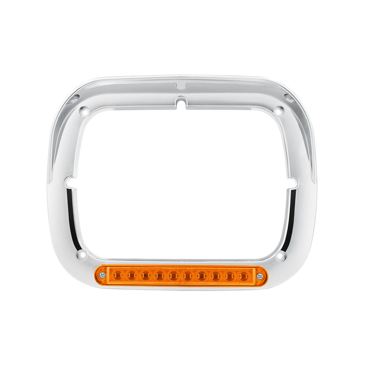 10 LED 5" x 7" Headlight Bezel With Visor - Amber LED/Amber Lens
