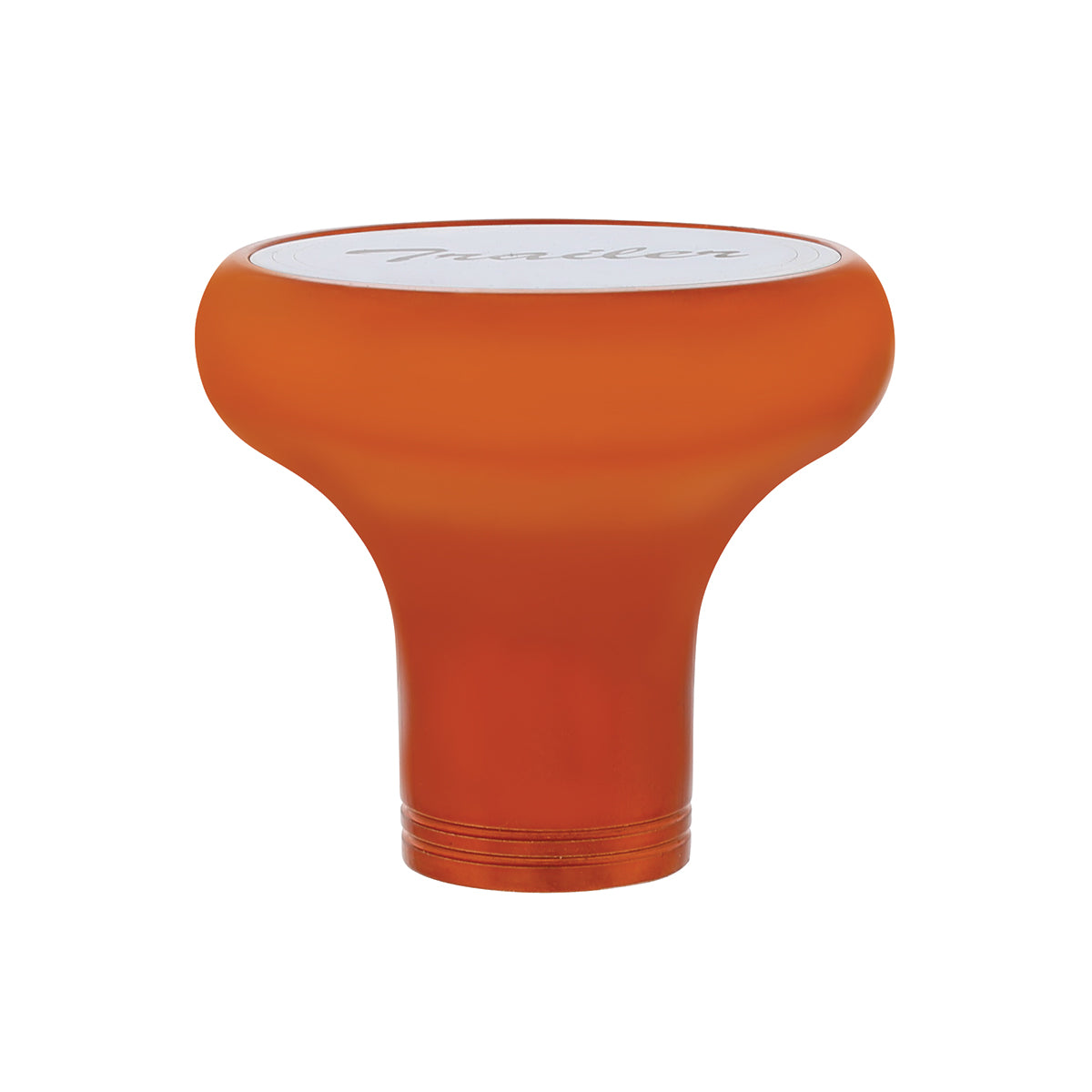 Deluxe Aluminum Screw-On Air Valve Knob With Stainless Trailer Plaque - Cadmium Orange