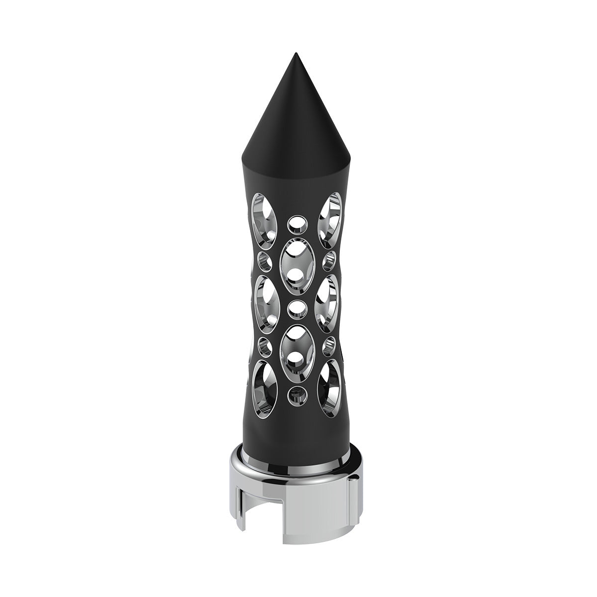 Thread-On Daytona Style Spike Gearshift Knob With LED 13/15/18 Speed Adapter - Black/Blue LED