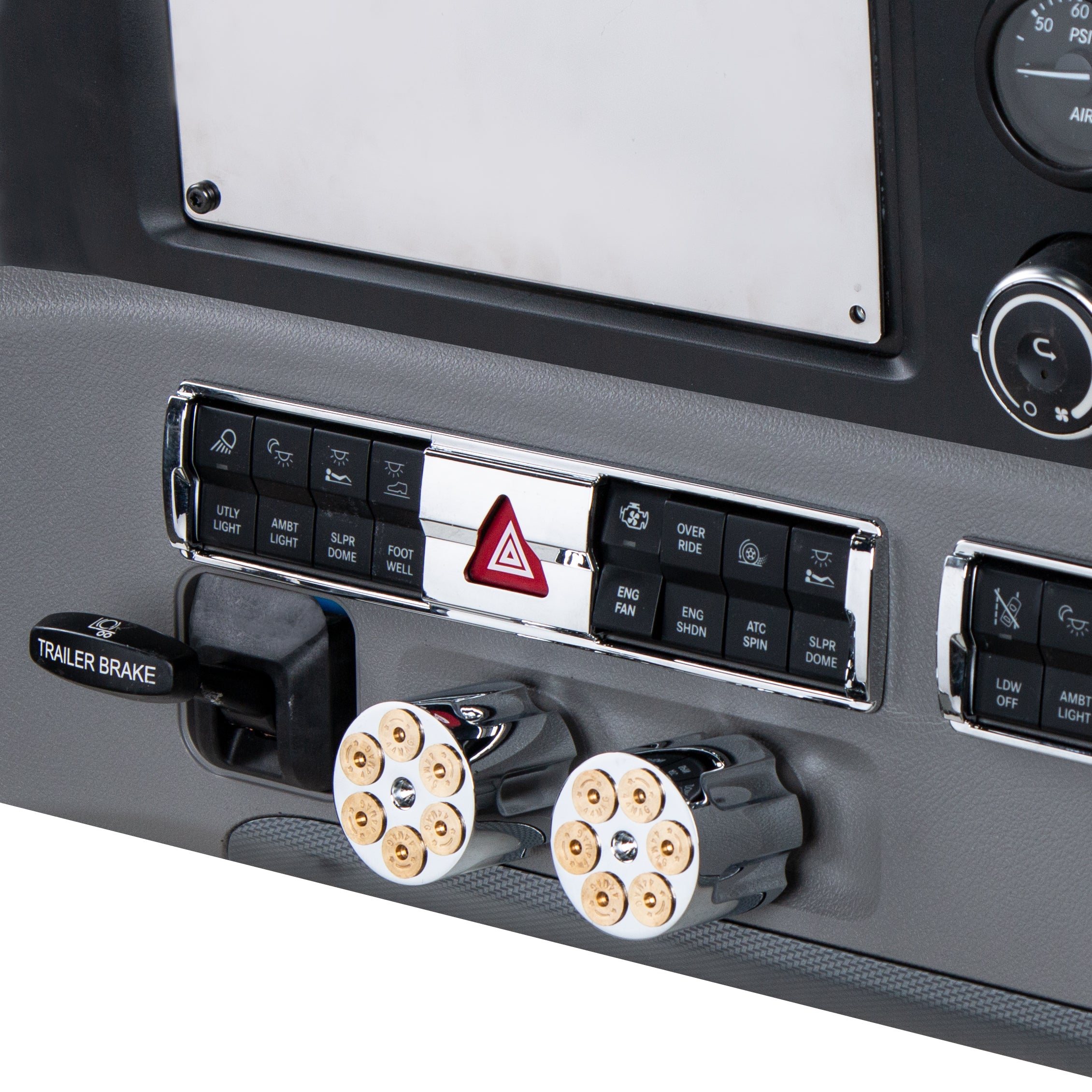 Chrome Hazard Switch Panel Trim For 2018-2025 Freightliner Cascadia