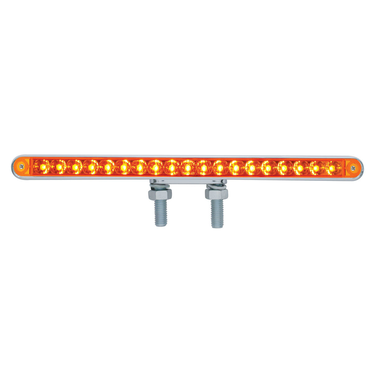 38 LED 12" Reflector Double Face Light Bar - Amber & Red LED/Amber & Red Lens