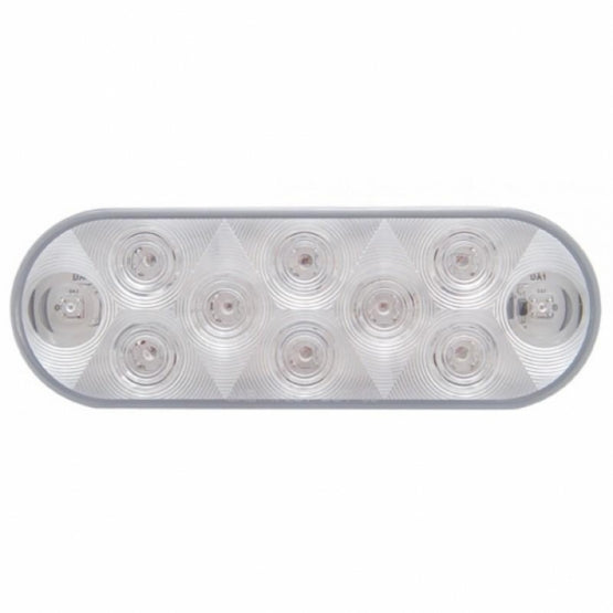 10 LED 6" Oval Auxiliary/Utility Light - White LED/Clear Lens (Bulk)