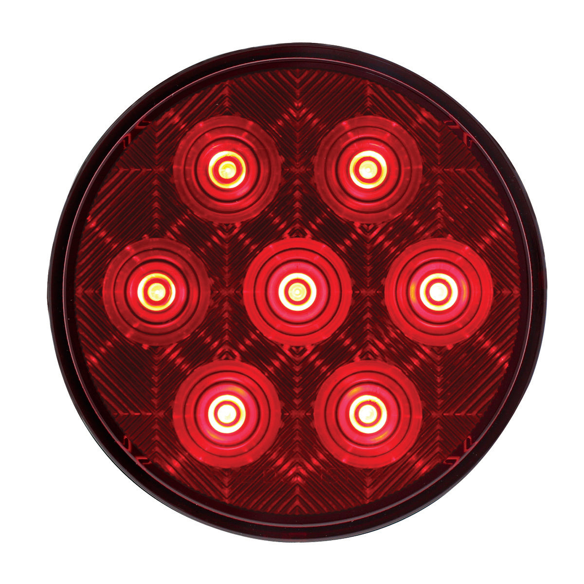 7 LED 4" Round Competition Series Light Kit (Stop, Turn & Tail) - Red LED/Red Lens