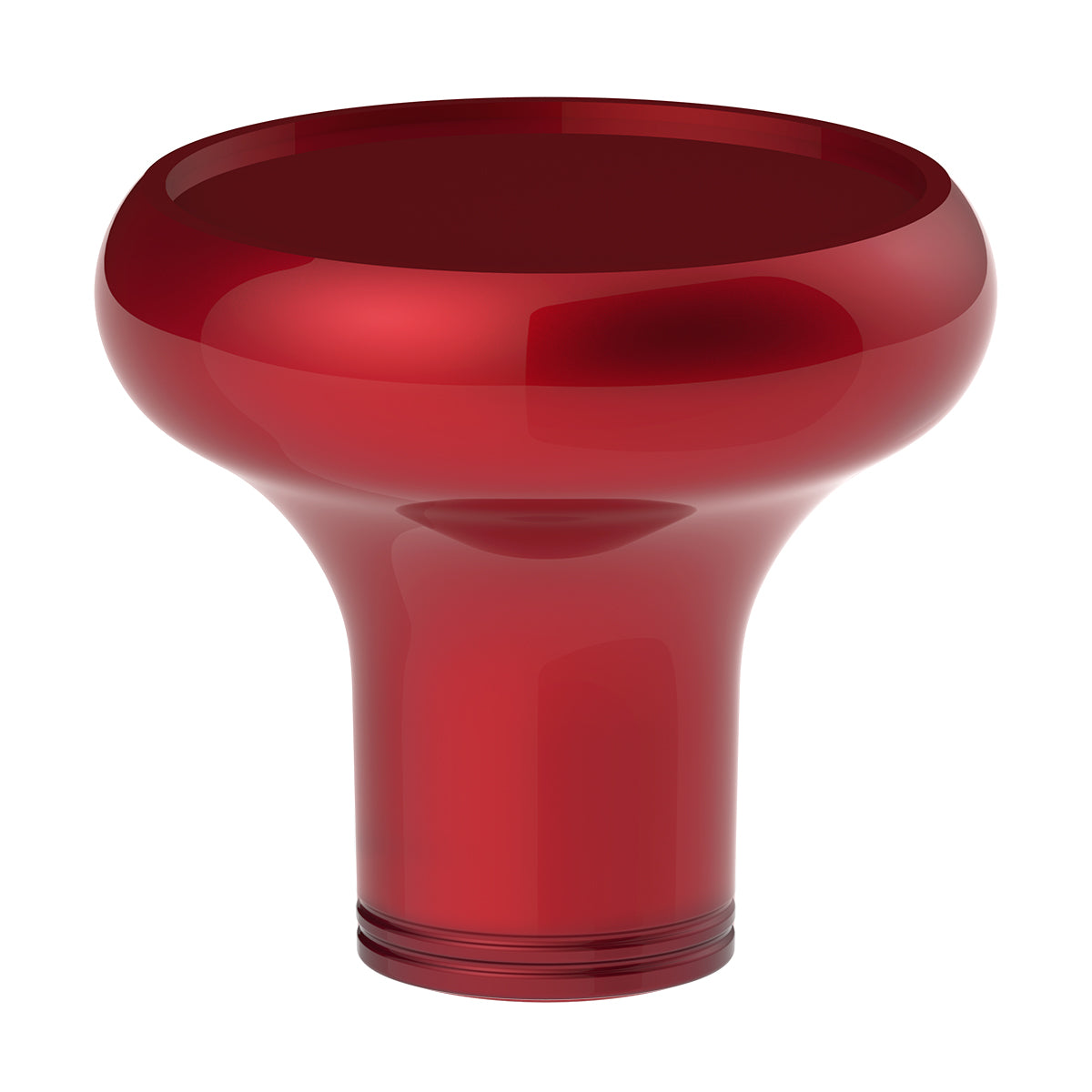 Deluxe Aluminum Screw-On Air Valve Knob With Multi-Color Glossy Tractor Sticker - Candy Red