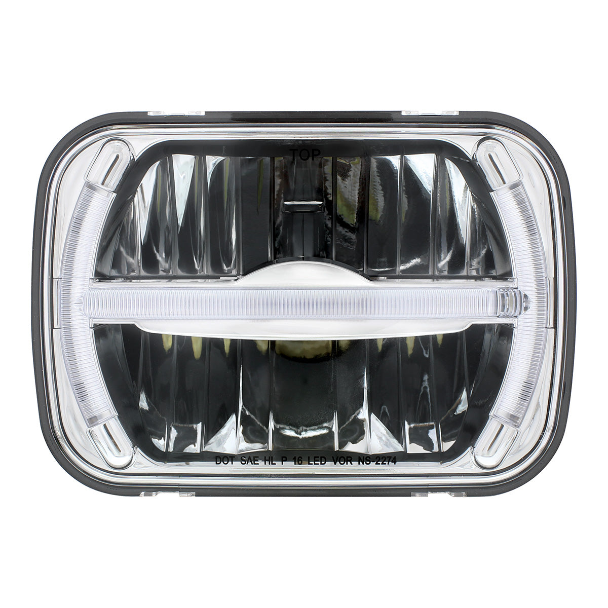 ULTRALIT - 7 LED 5" X 7" Rectangular Headlight With LED Light Bar