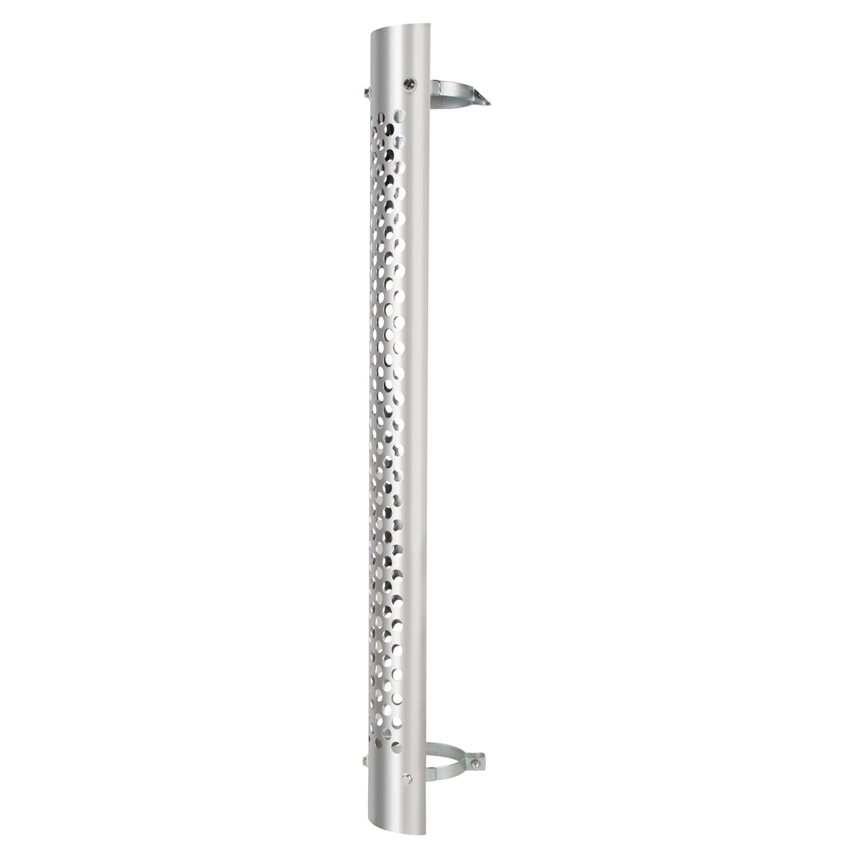 48" Tall 180 Degree Stainless Exhaust Muffler Shield For 5" Diameter Exhaust - Round Slot