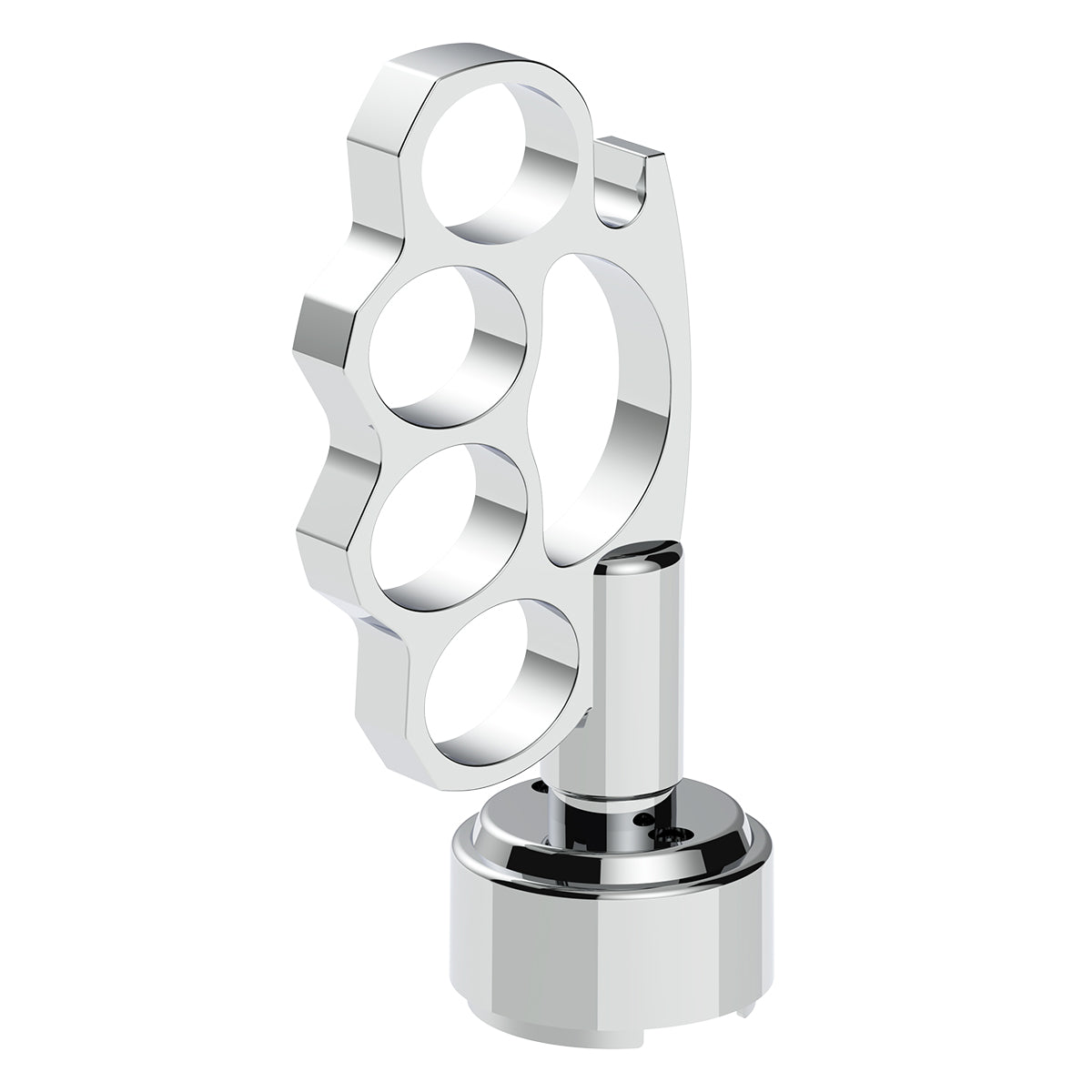 Thread-On Knuckle Gearshift Knob With Chrome 9/10 Speed Adapter - Chrome