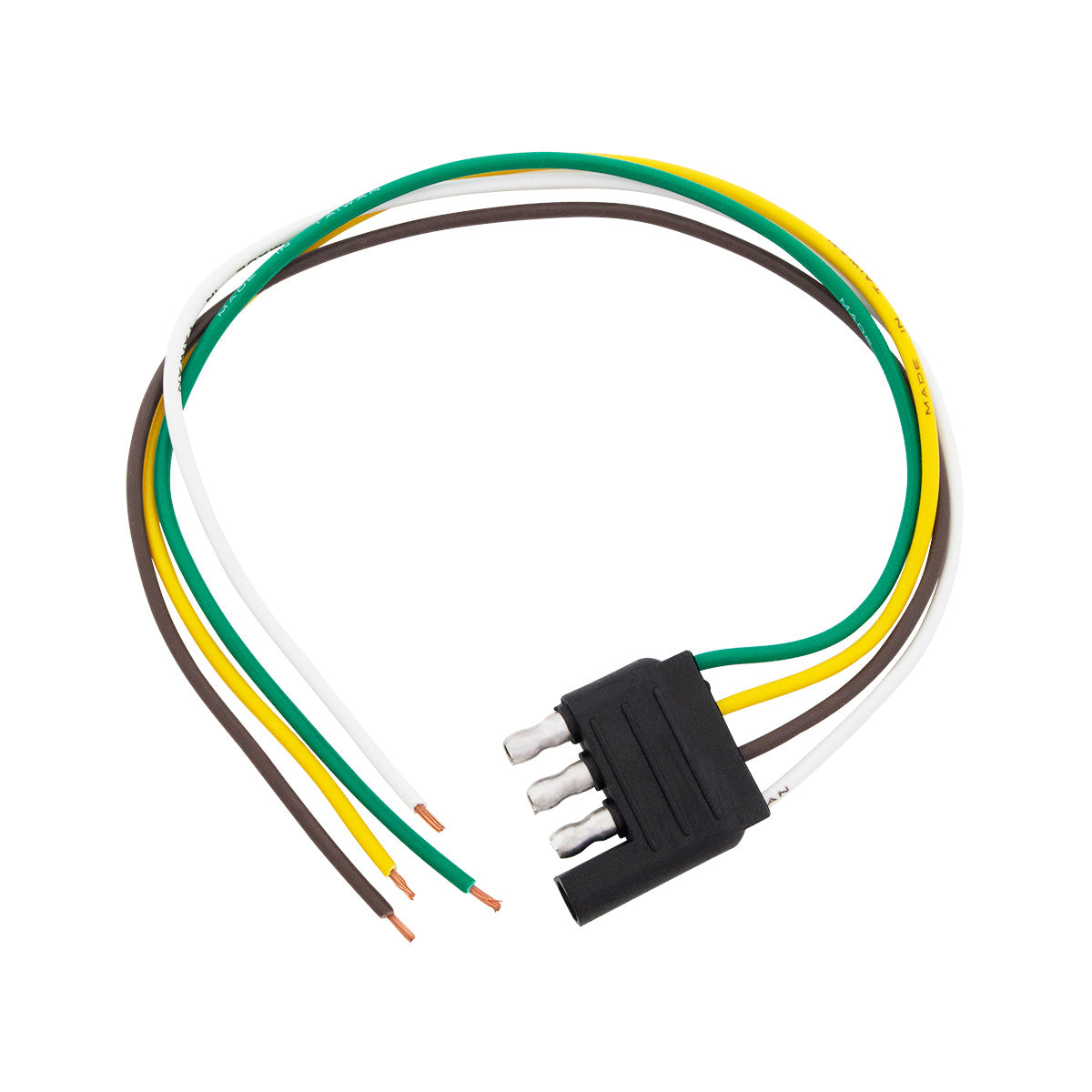 4 Way LED Trailer Light Harness - 12" Positive & Ground Leads